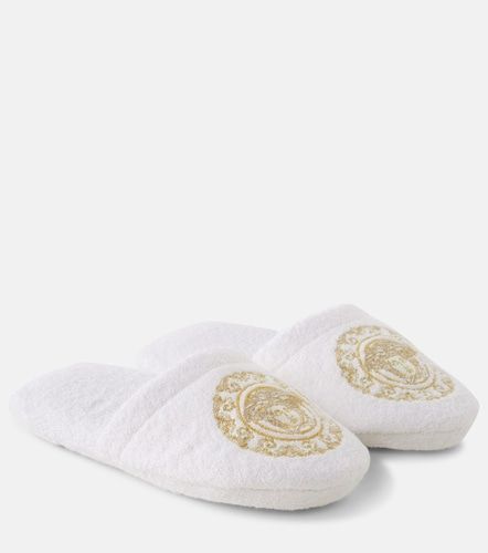 Slippers in spugna di cotone e lino - Versace Home - Modalova