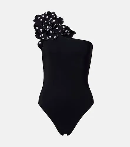 Aria floral-appliquÃ©s one-shoulder swimsuit - Karla Colletto - Modalova