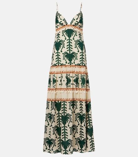 Vestido largo de popelín de algodón estampado - Johanna Ortiz - Modalova