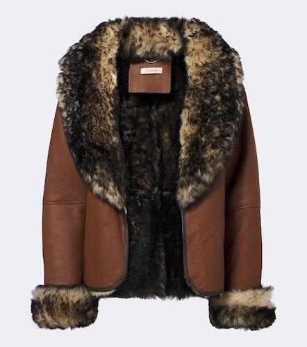 Giacca in pelle con shearling - Jacques Wei - Modalova