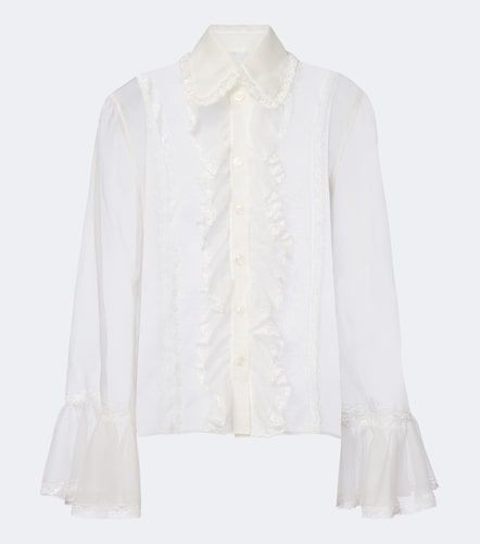 Blusa de chifón en mezcla de seda con encaje y volantes - Dolce&Gabbana - Modalova