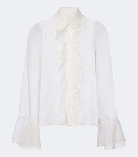 Blusa de chifón en mezcla de seda con encaje y volantes - Dolce&Gabbana - Modalova