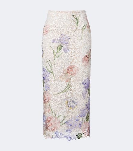 Falda midi de encaje floral - Oscar de la Renta - Modalova