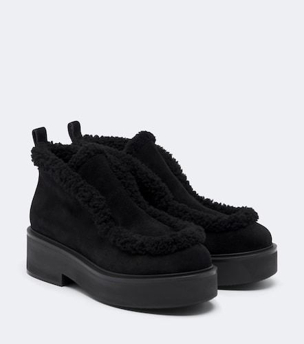 Botines de ante con forro de borrego - Gianvito Rossi - Modalova