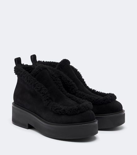 Botines de ante con forro de borrego - Gianvito Rossi - Modalova