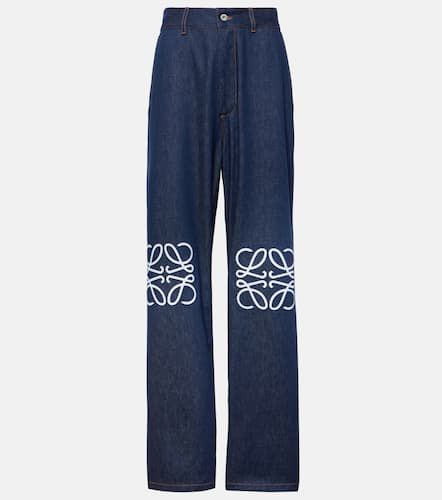 Jeans anchos de tiro medio con anagrama - Loewe - Modalova