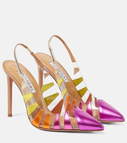 Hot Rumor leather and PVC 105 slingback pumps - Aquazzura - Modalova