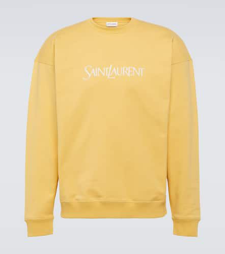 Logo cotton jersey sweatshirt - Saint Laurent - Modalova