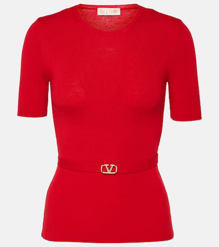 VLogo Signature virgin wool top - Valentino - Modalova