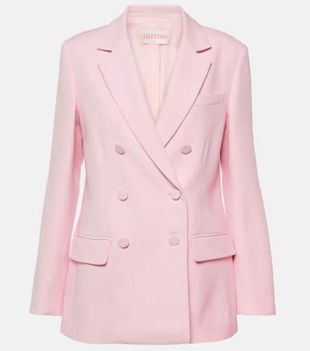 Blazer doppiopetto in lana e seta - Valentino - Modalova