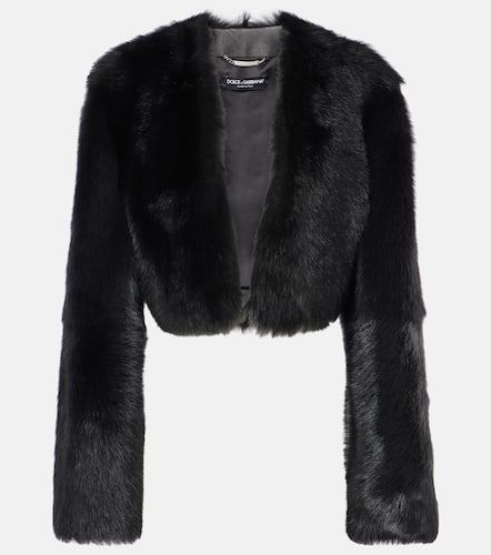 Cropped shearling jacket - Dolce&Gabbana - Modalova