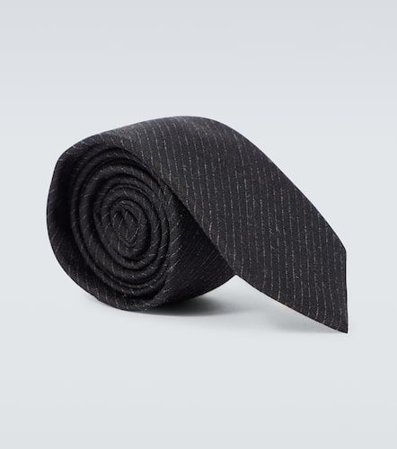 Striped silk-blend tie - Saint Laurent - Modalova