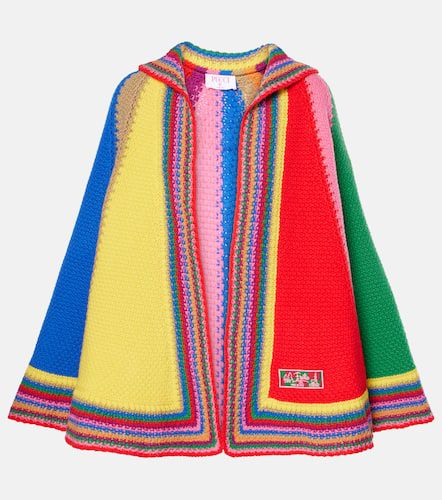 Colorblocked knitted wool poncho - Pucci - Modalova