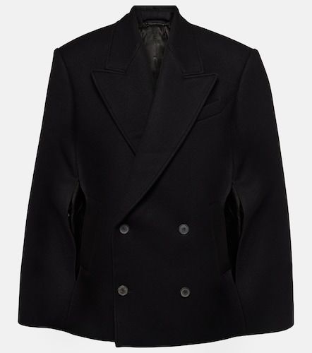 Double-breasted cropped virgin wool cape - Wardrobe.NYC - Modalova