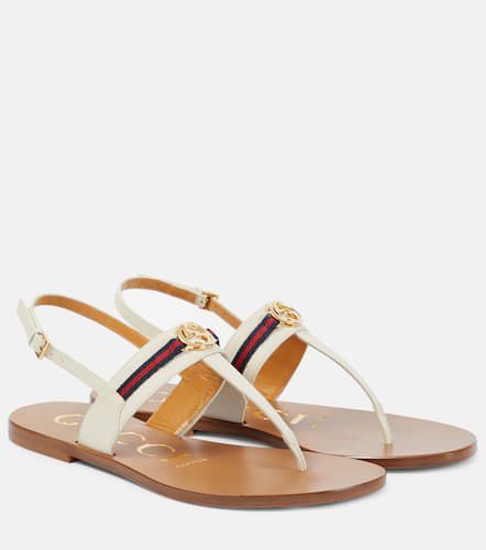 Interlocking G leather thong sandals - Gucci - Modalova