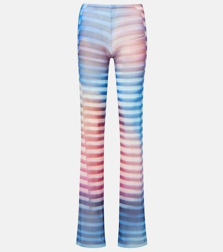 Pantalones flared de malla a rayas estampados - Jean Paul Gaultier - Modalova
