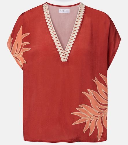 Naomi embroidered printed top - Velvet - Modalova