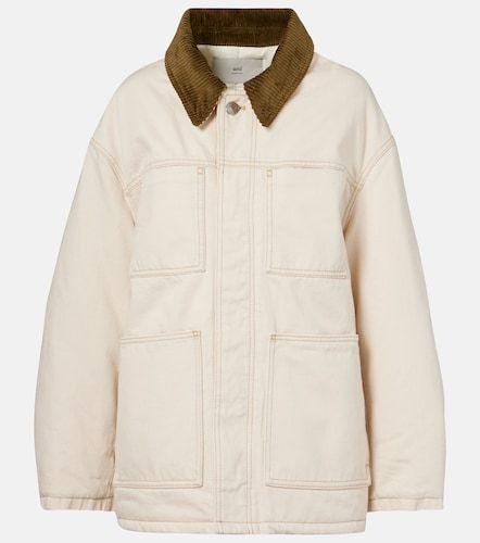 Giacca in twill di cotone con velluto a coste - Ami Paris - Modalova