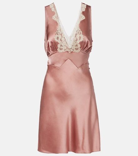 Chloé Minikleid aus Seidensatin mit Spitze - Chloe - Modalova