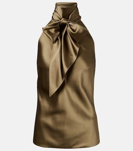 Top Chiltons de satén con lazada - Ralph Lauren Collection - Modalova