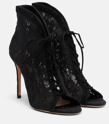 Pumps in pizzo con camoscio - Gianvito Rossi - Modalova