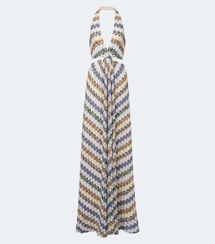 Abito lungo a zig zag con lamé e cut-out - Missoni - Modalova