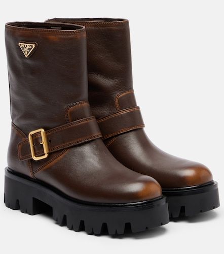 Prada Botas biker de piel con logo - Prada - Modalova