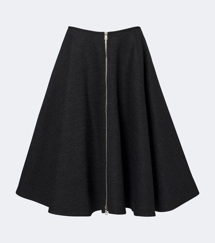 Falda midi de lana virgen con Re-Nylon - Prada - Modalova