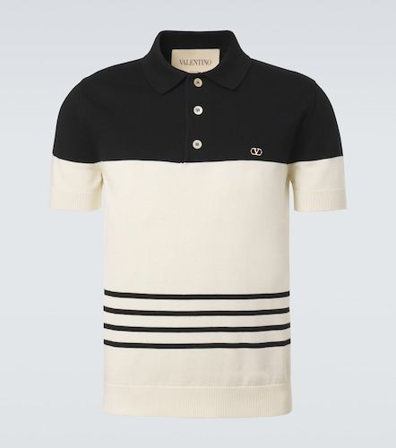 Polo de algodón a rayas con VLogo - Valentino Garavani - Modalova