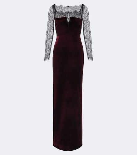 Robe aus Samt mit Spitze - Roland Mouret - Modalova