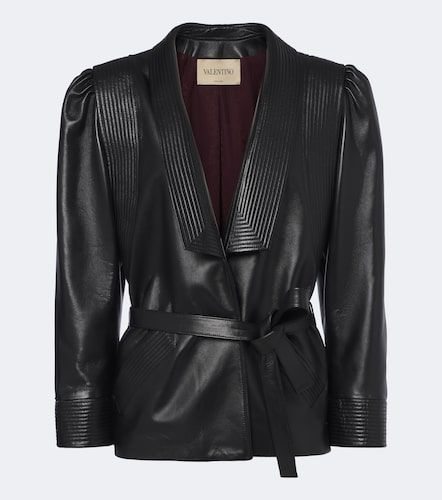Belted leather jacket - Valentino Garavani - Modalova