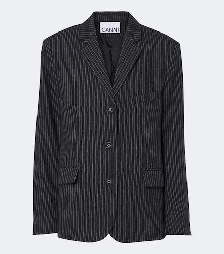 Ganni Blazer in flanella gessato - Ganni - Modalova