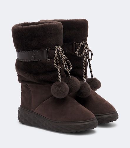 Cobi shearling-trimmed suede platform boots - Jimmy Choo - Modalova
