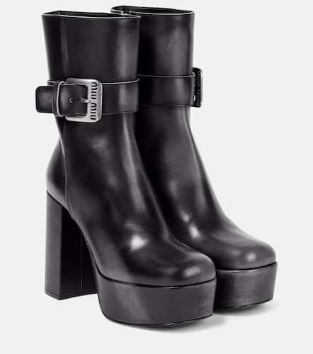 Miu Miu Ankle Boots aus Leder - Miu Miu - Modalova