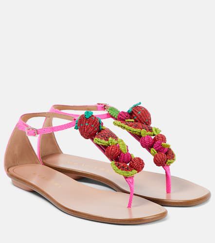 Strawberry Punch raffia thong sandals - Aquazzura - Modalova