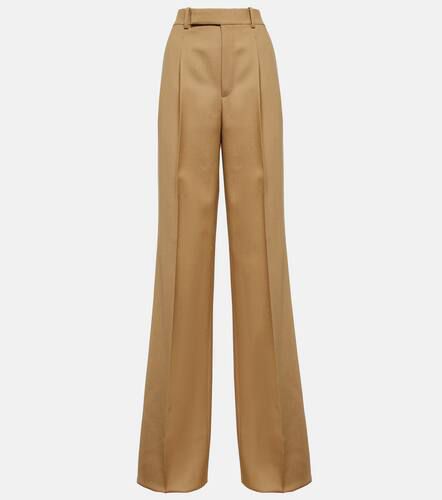 High-rise wide-leg wool pants - Saint Laurent - Modalova