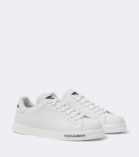 Sneakers in pelle con logo - Dolce&Gabbana - Modalova