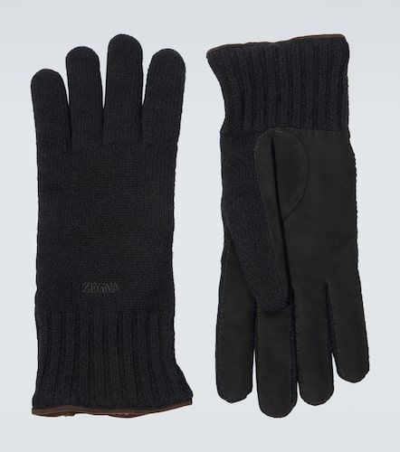 Leather-trimmed cashmere gloves - Zegna - Modalova