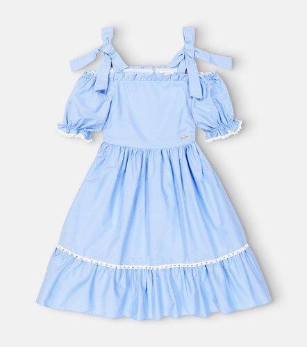 Vestido de algodón escalonado con lazo - Patachou - Modalova