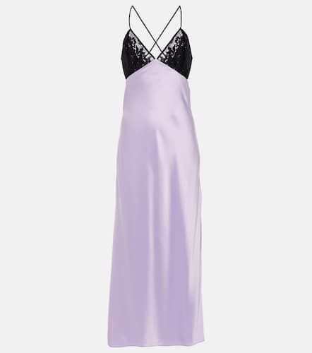 Lace-trimmed silk satin gown - The Sei - Modalova