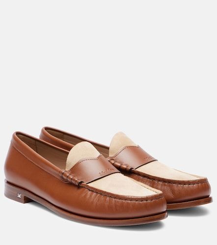 Mocassini in pelle e suede con logo - Max Mara - Modalova
