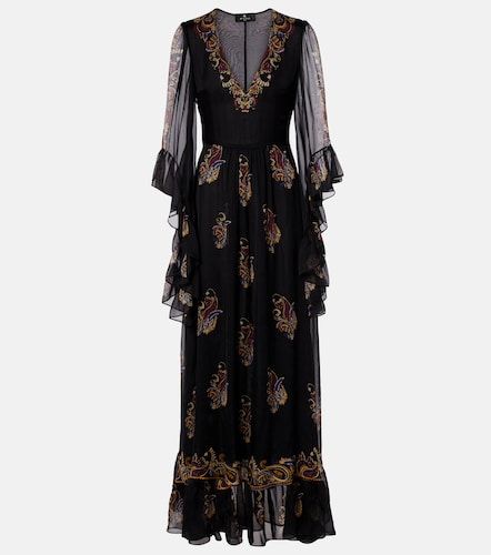 Vestido largo de seda con paisley - Etro - Modalova