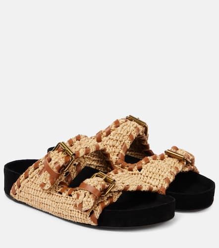 Lennyo leather-trimmed raffia sandals - Isabel Marant - Modalova