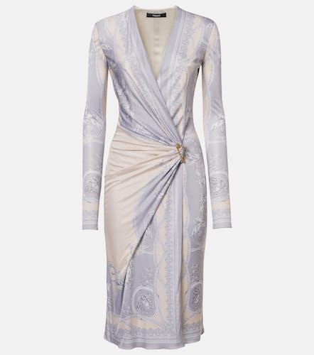 Barocco gathered jersey midi dress - Versace - Modalova