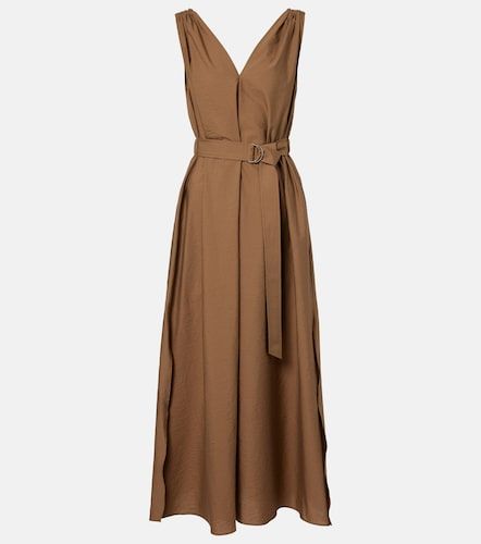 Abito midi in misto cotone con cintura - Brunello Cucinelli - Modalova