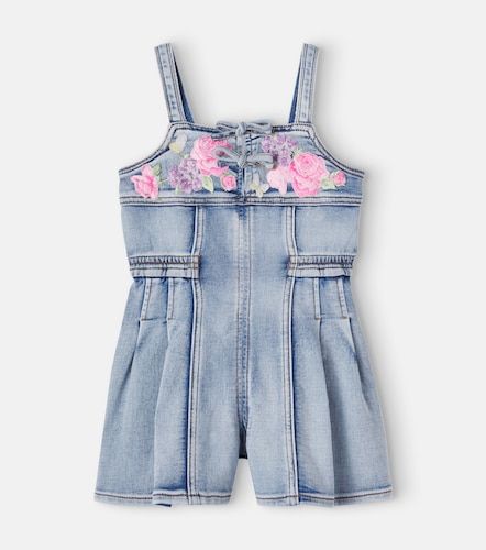 Monnalisa Mono de denim bordado - Monnalisa - Modalova