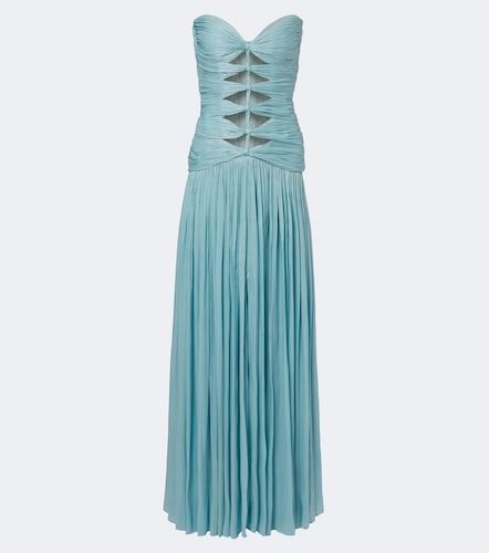 Ruched LurexÂ® georgette gown - Costarellos - Modalova