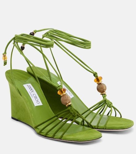 Lola embellished suede wedge sandals - Jimmy Choo - Modalova
