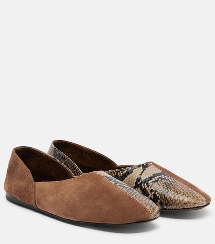 Jane snake-effect leather and suede ballet flats - Khaite - Modalova