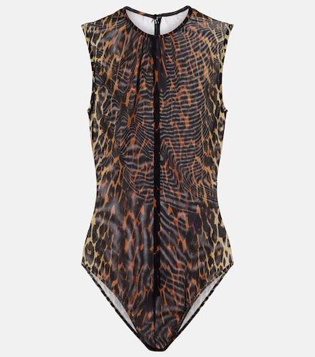 Body in mesh con stampa leopardata - Alex Perry - Modalova